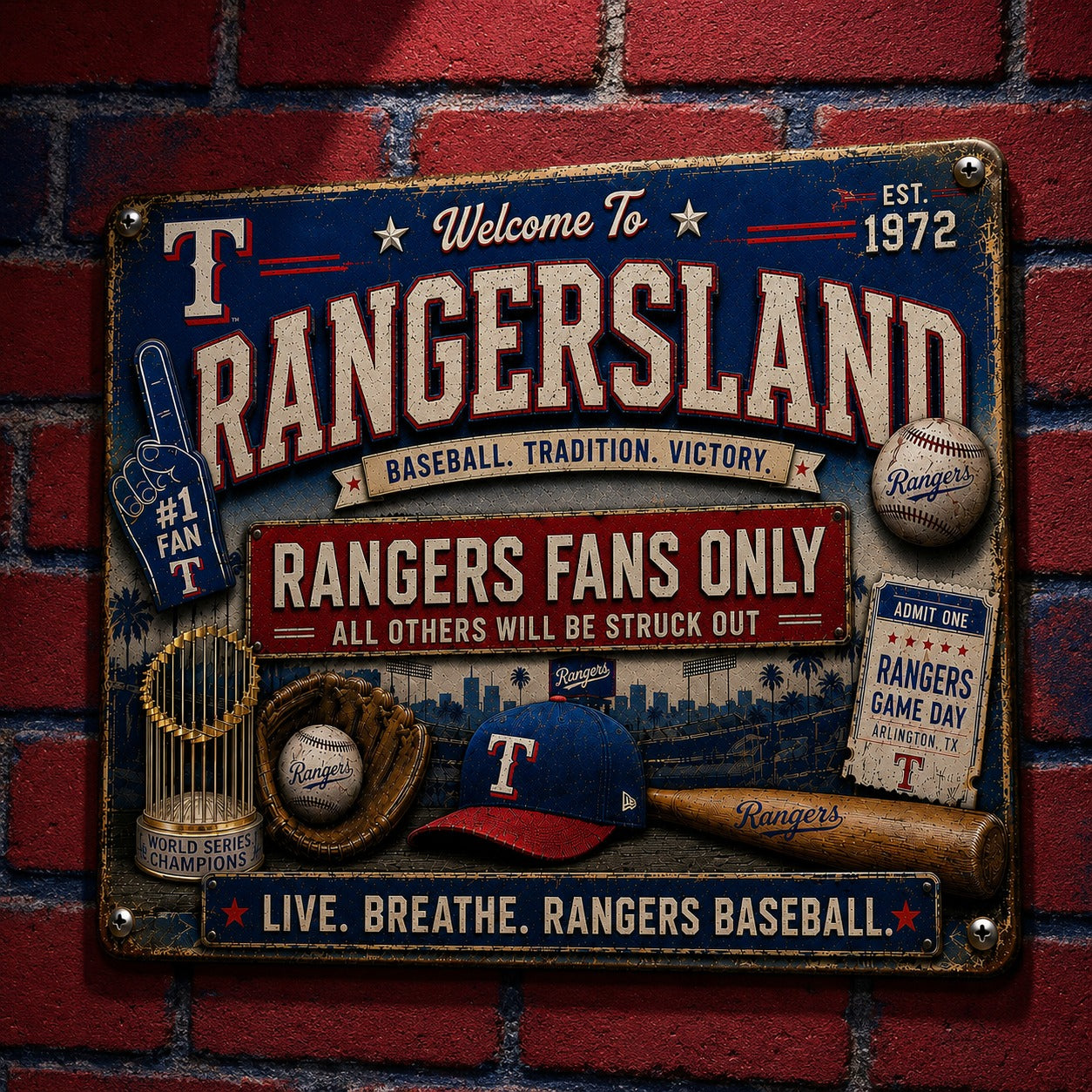 All Baseball Fans Teams Only Vintage Metal Sign - 5to9vibe