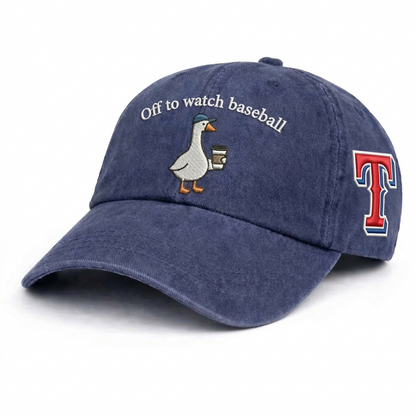 Off to watch Baseball Embroidered Logo Premium Baseball Cap