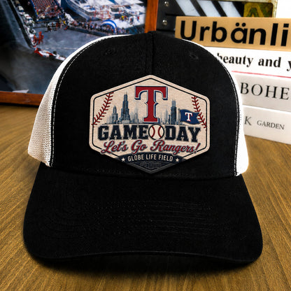 All Teams Baseball Logo Game Day Leather Patch Premium Mesh Snap Back Cap | Trucker Cap