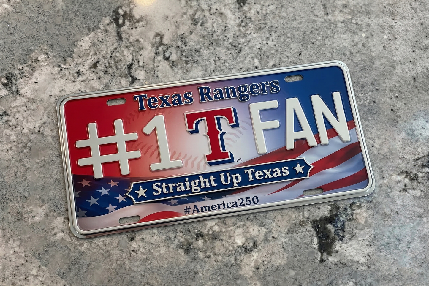 Baseball Car Plate Team Logo Fan America 250 Premium Car Plate