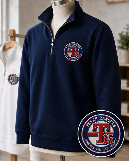 All Baseball Teams Embroidered Logo Anniversary  Premium Quarter Zip Sweatshirt, Inspired Quarter Zip Sweater, Unisex Baseball Sweatshirt