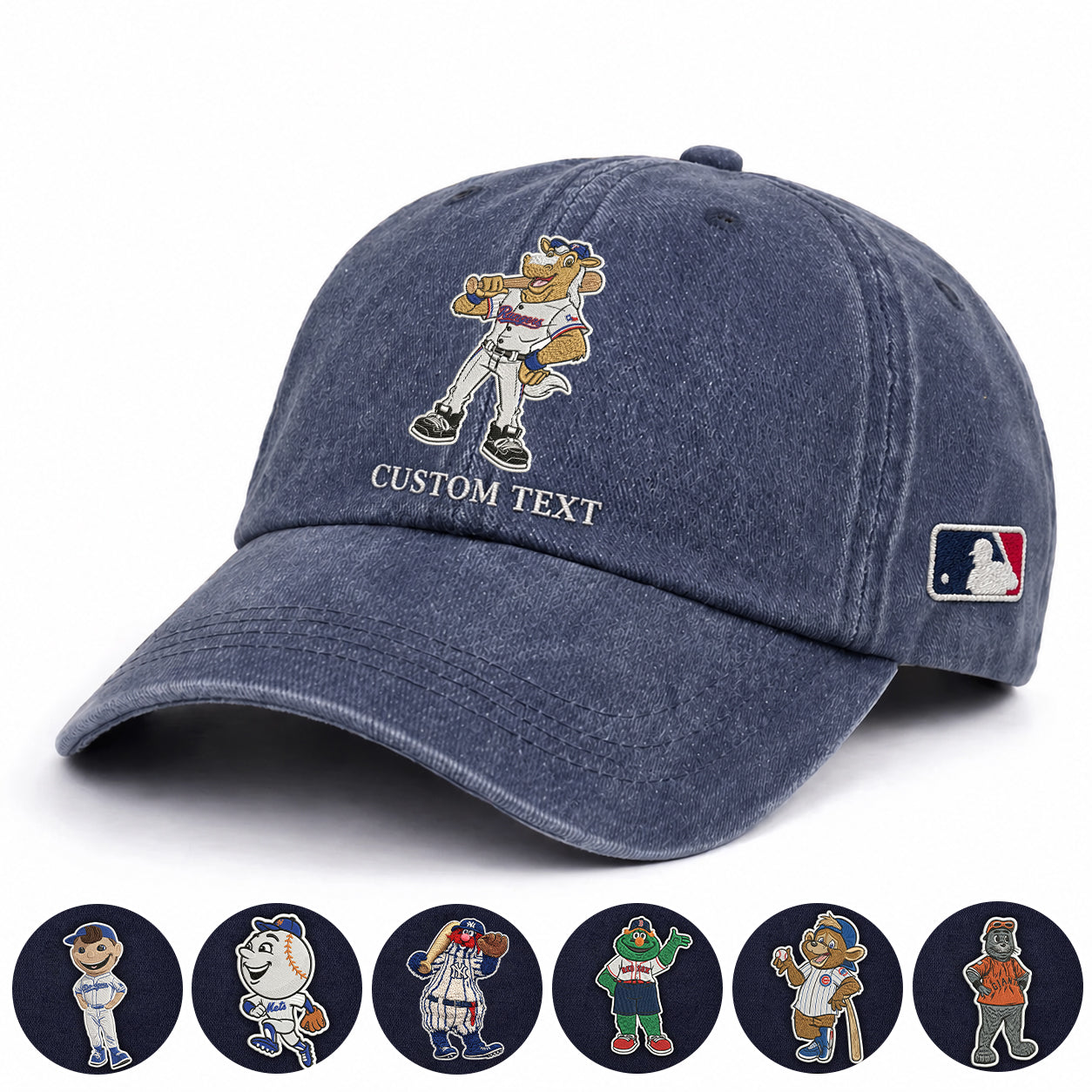 Mascots Baseball Cap All Teams Embroidered Logo Premium Wash Cap