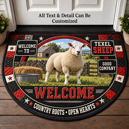 Texel Sheep Personalized Half Round Mat | 5To9Vibe
