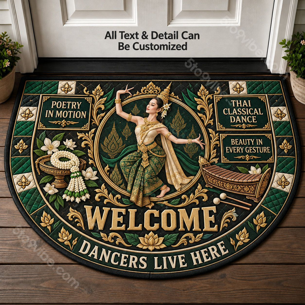 Thai Classical Dance Personalized Half Round Mat | 5To9Vibe
