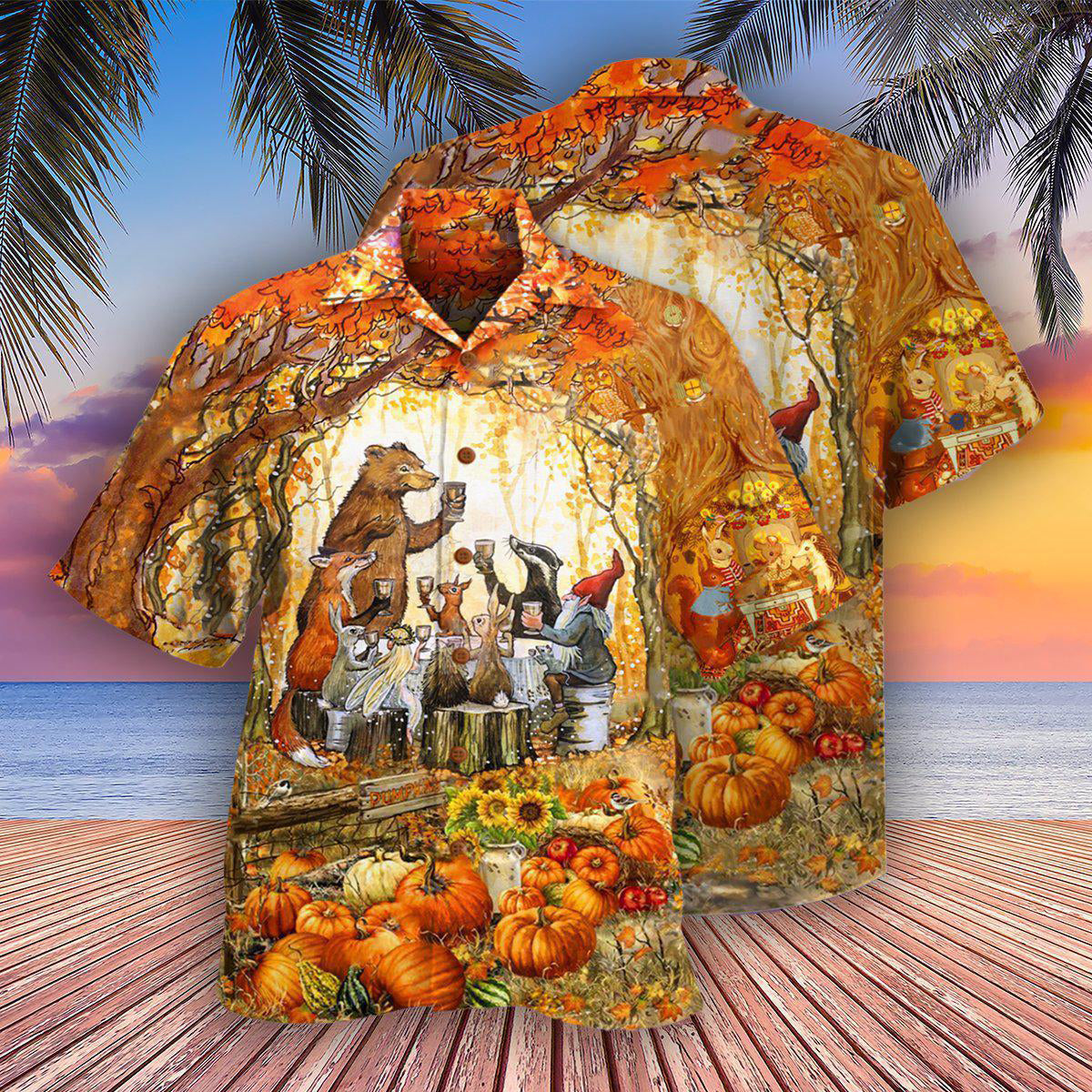 Thanksgiving Grateful Thankful And Blessed - Hawaiian Shirt 