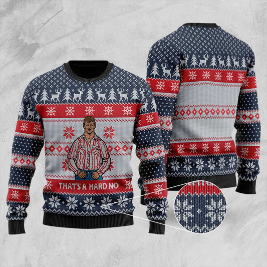 That's A Hard No Ugly Christmas Sweater | Funny Christmas Sweater For Men Women - Funny Ugly Christmas Sweater