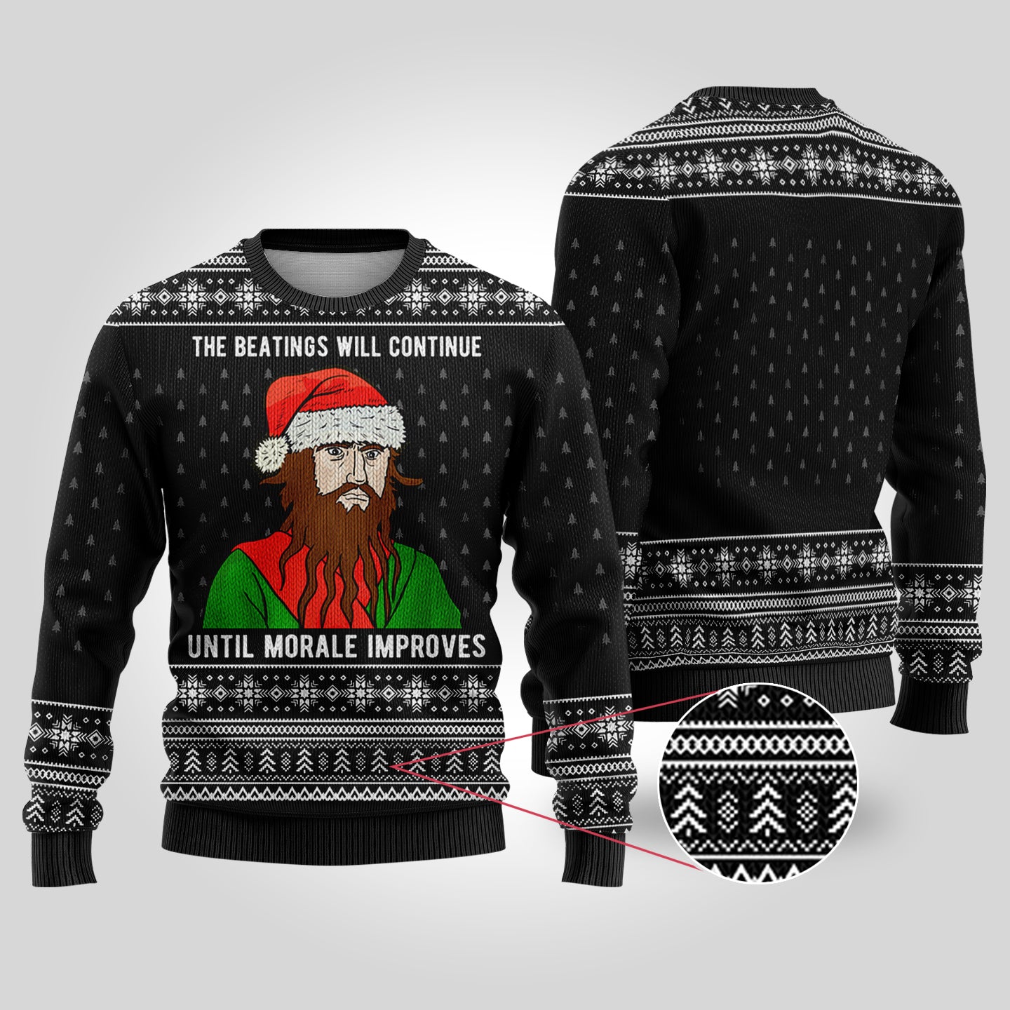The Beatings Blackbeard Black Funny Ugly Christmas Sweater - Funny Ugly Christmas Sweater