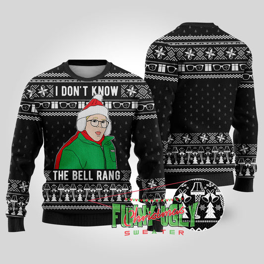 The Bell Rang A Christmas Story Funny Sweater Black