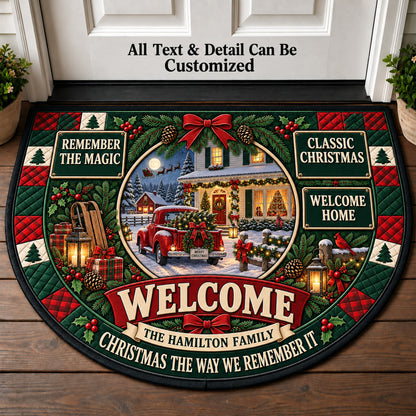 The Christmas We Remember Personalized Half Round Mat | 5To9Vibe
