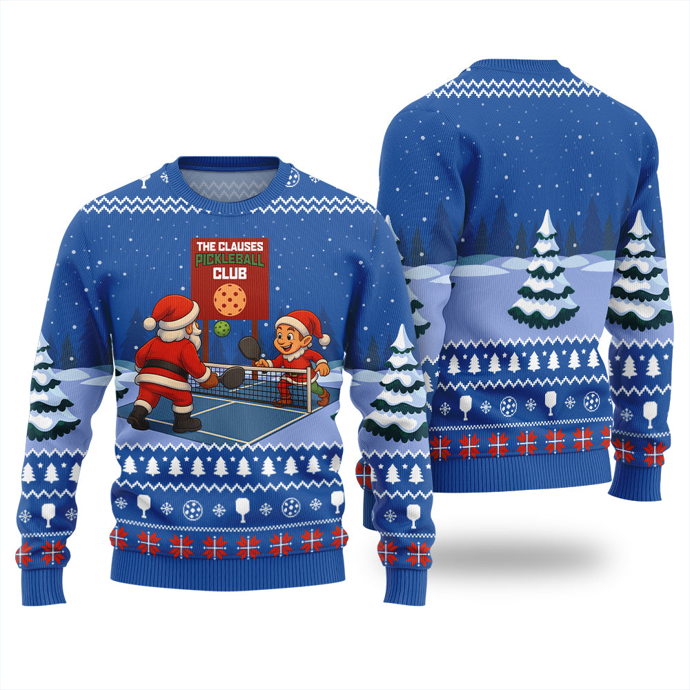 The Clauses Pickleball Club Ugly Christmas Sweater