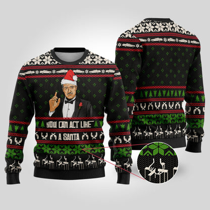 The Godfather Ugly Christmas Sweater Black - Funny Ugly Christmas Sweater