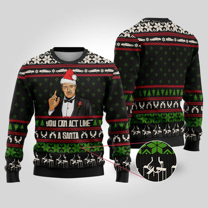 The Godfather Ugly Christmas Sweater Black - Funny Ugly Christmas Sweater