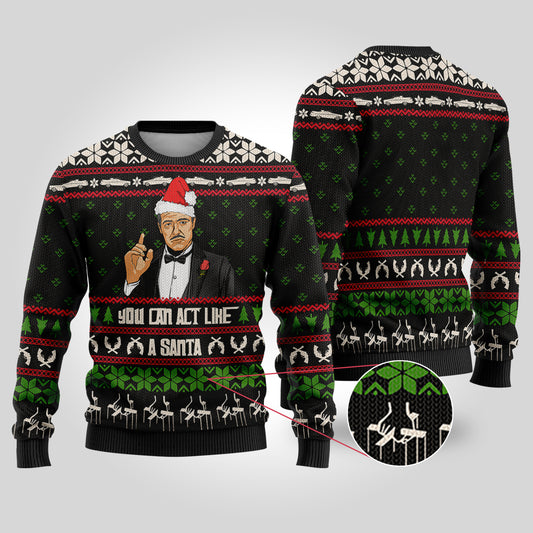 The Godfather Ugly Christmas Sweater Black - Funny Ugly Christmas Sweater