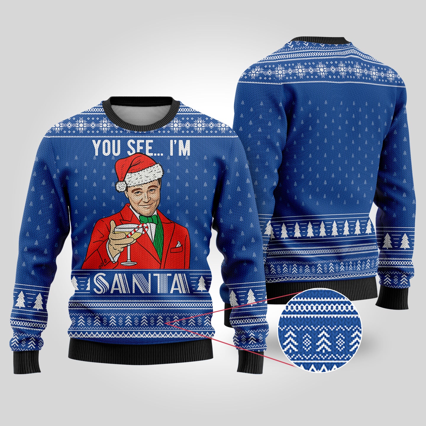 The Great Gatsby Funny Santa DiCaprio Ugly Sweater Royal