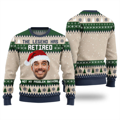 The Legend Has Retired Custom Face Mens Christmas Sweater