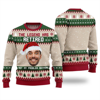 Retirement Custom Face Christmas Sweater Women