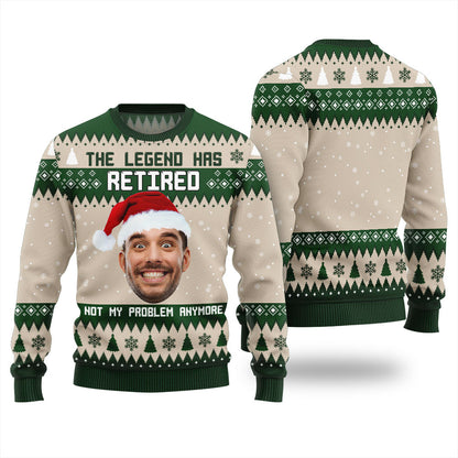 Retirement Custom Face Christmas Sweater Women
