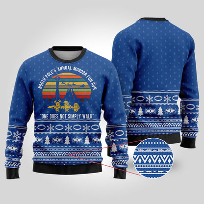 The Lord of the rings Mordor Fun Run LOTR Christmas Sweater Royal