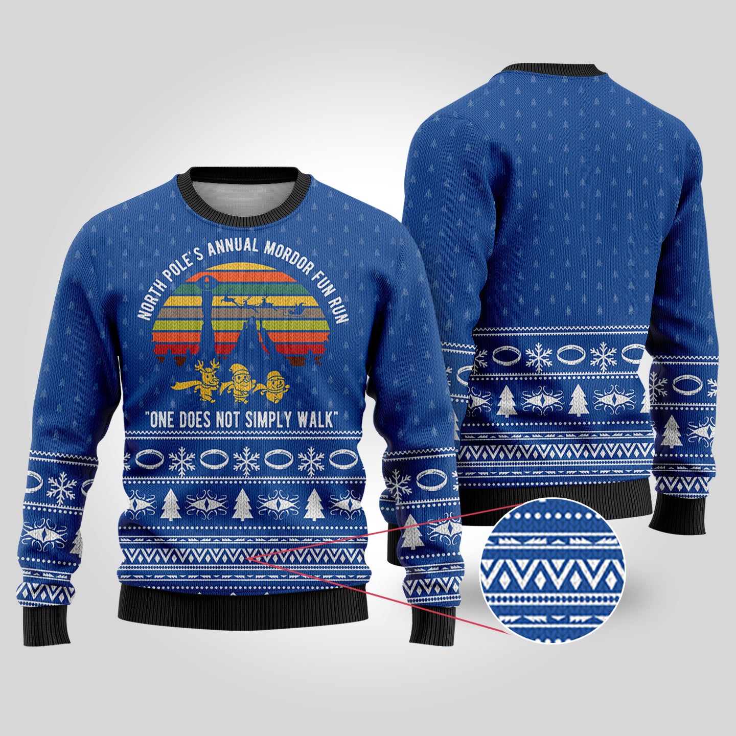 The Lord of the rings Mordor Fun Run LOTR Christmas Sweater Royal
