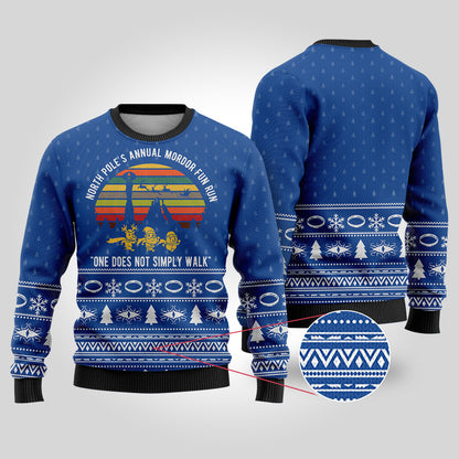 The Lord of the rings Mordor Fun Run LOTR Christmas Sweater Royal