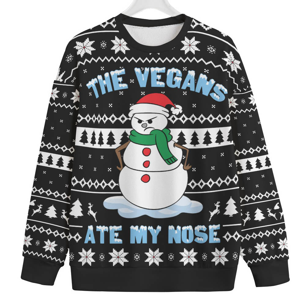 The Vegans Ate My Nose Snowman Big And Tall Xmas Sweaters