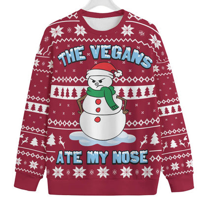 The Vegans Ate My Nose Snowman Big And Tall Xmas Sweaters