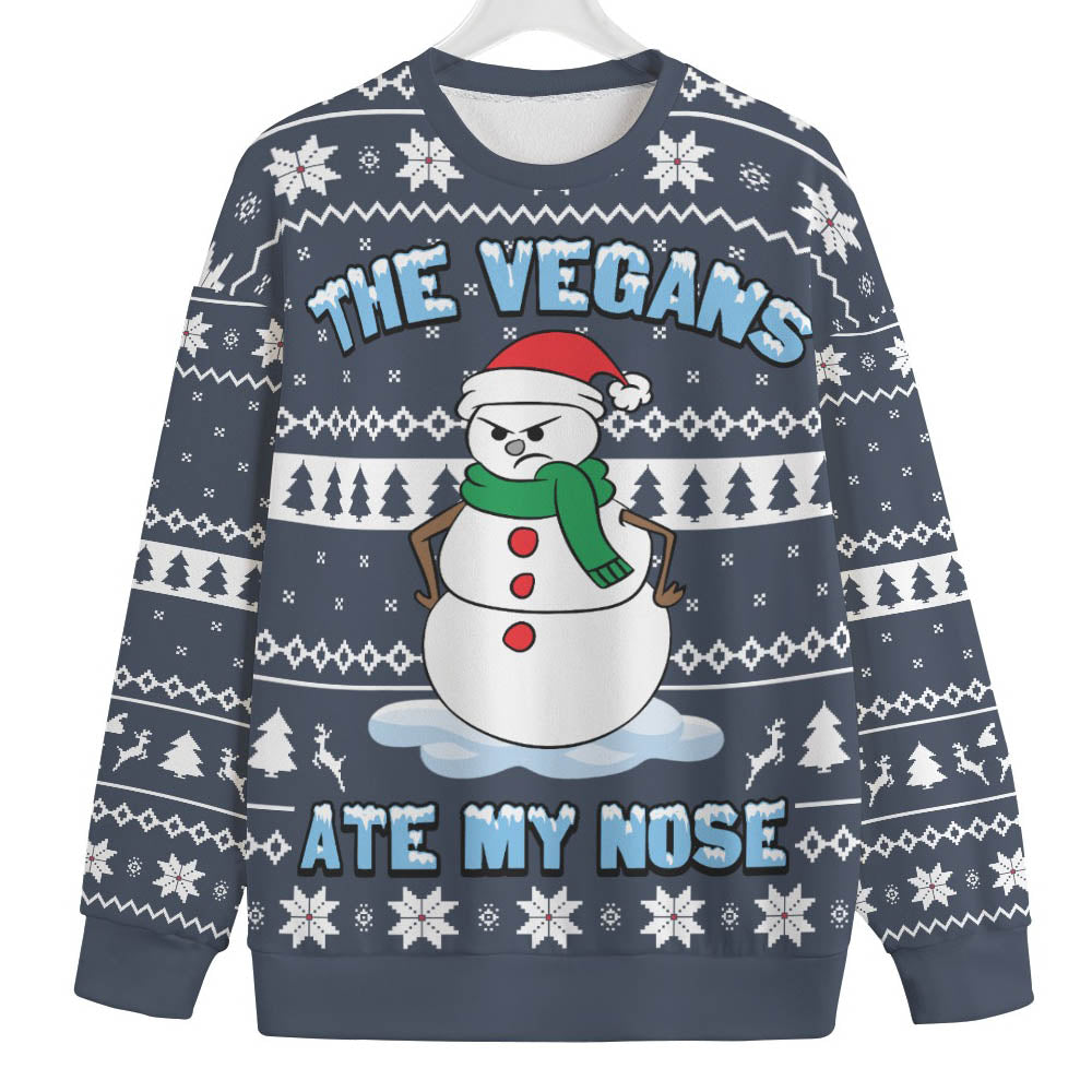 The Vegans Ate My Nose Snowman Big And Tall Xmas Sweaters