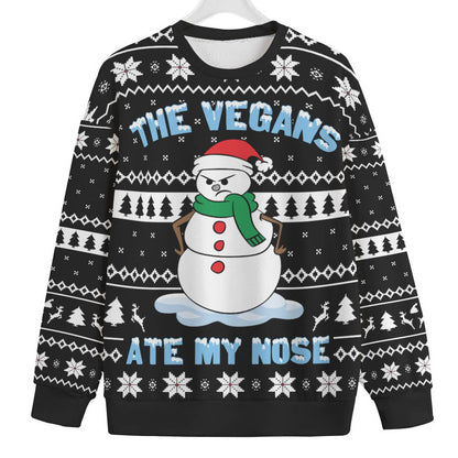 The Vegans Ate Snowman Nose Womens Plus Ugly Christmas Sweater