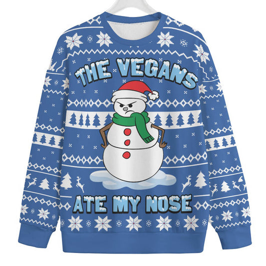 The Vegans Eat My Nose Snowman Men's Big And Tall Christmas Sweater