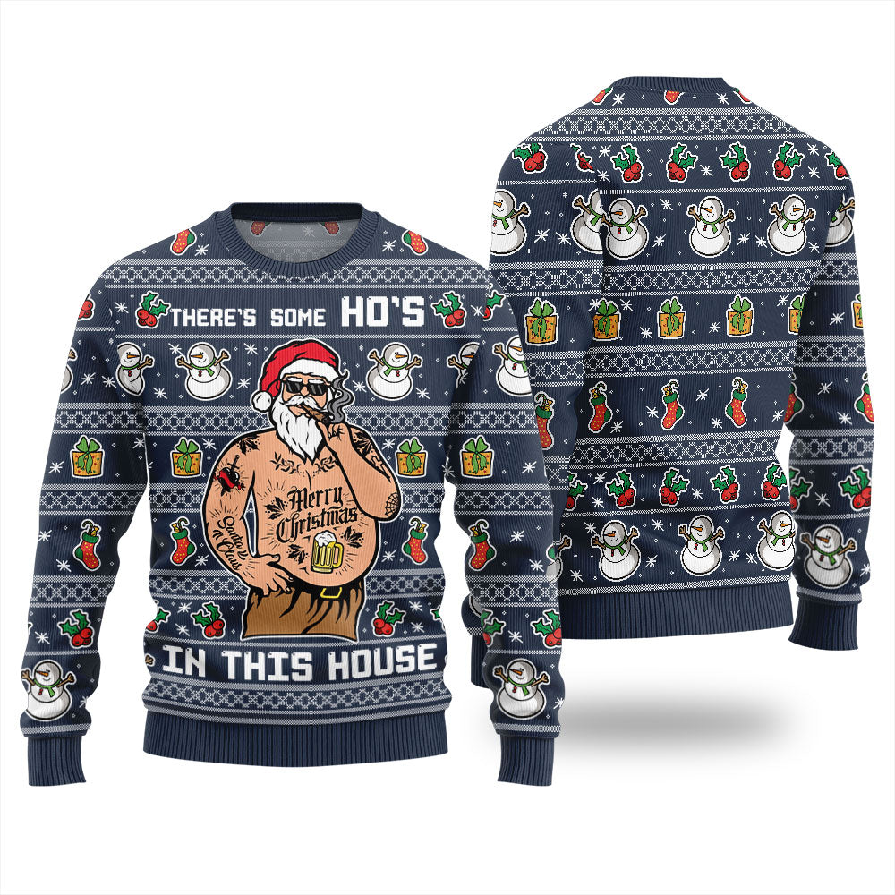 Theres Some Hos In This House Christmas Sweater Men