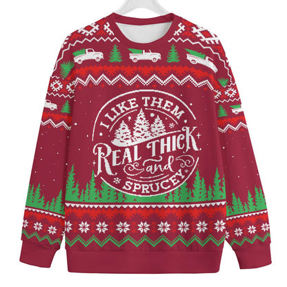 Thick And Sprucey Christmas Tree Women's Plus Size Ugly Christmas Sweater