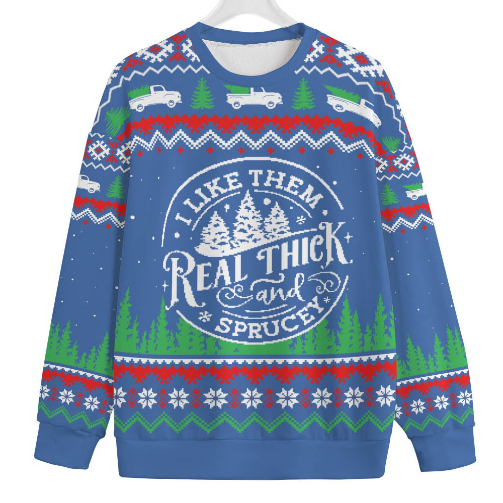 Thick And Sprucey Christmas Tree Women's Plus Size Ugly Christmas Sweater
