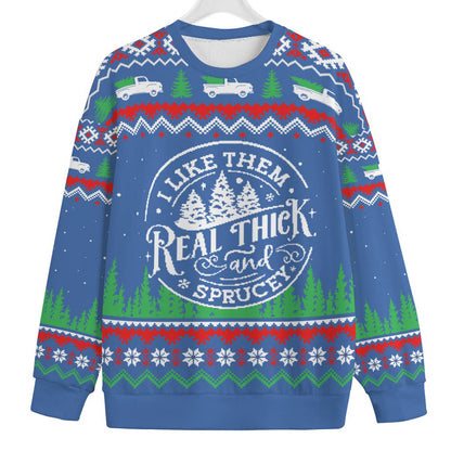 Thick And Sprucey Christmas Tree Women's Plus Size Ugly Christmas Sweater