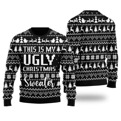 This Is My Ugly Christmas Sweater Funny Xmas Sweater Black