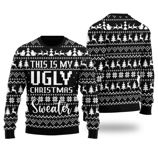 This Is My Ugly Christmas Sweater Funny Xmas Sweater Black