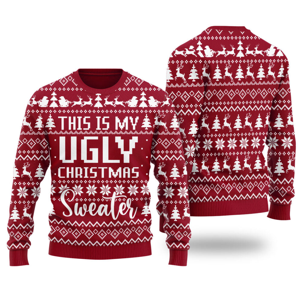 This Is My Ugly Christmas Sweater Funny Xmas Sweater Cardinal Red