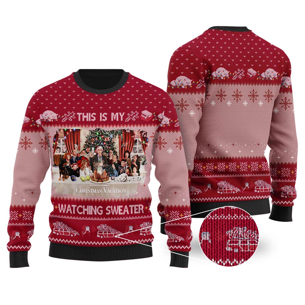 This Is My Watching Christmas Sweater Cardinal Red