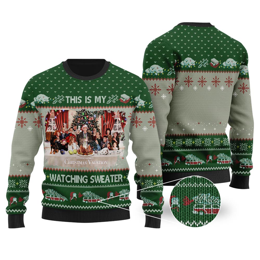 This Is My Watching Christmas Sweater Forest Green