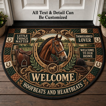 Thoroughbred Lover Personalized Half Round Mat | 5To9Vibe