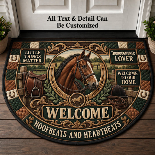 Thoroughbred Lover Personalized Half Round Mat | 5To9Vibe