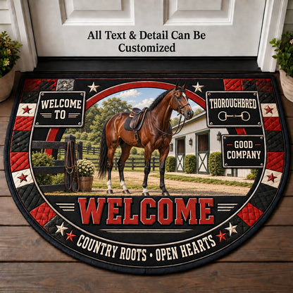 Thoroughbred Personalized Half Round Mat | 5To9Vibe
