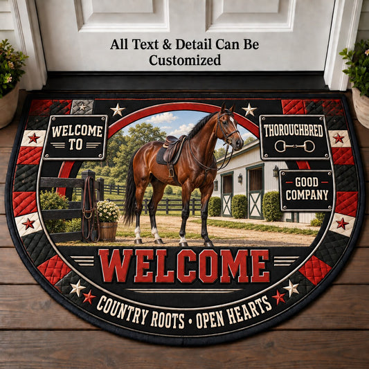 Thoroughbred Personalized Half Round Mat | 5To9Vibe