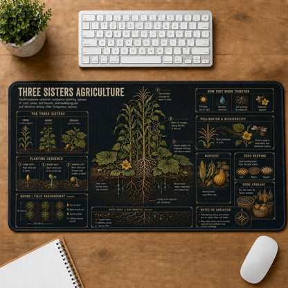 Three Sisters Agriculture Cultural Heritage Visual Guide Desk Mat | 5To9Vibe