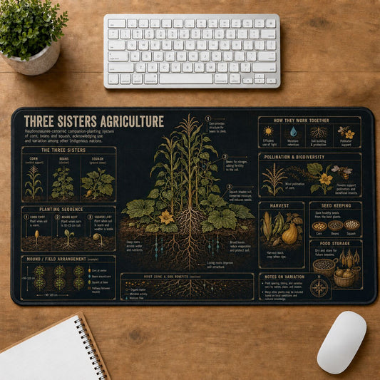 Three Sisters Agriculture Cultural Heritage Visual Guide Desk Mat | 5To9Vibe