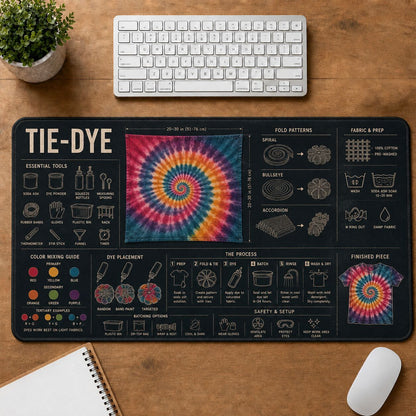 Tie Dye Creative Reference Guide Desk Mat | 5To9Vibe