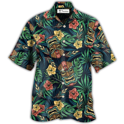 Hawaiian Shirt / Adults / S Tiki Hawaii Tropical Leaf Style - Hawaiian Shirt 
