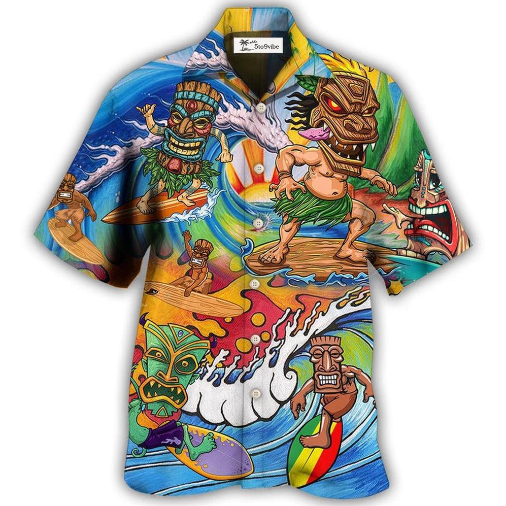 Hawaiian Shirt / Adults / S Tiki Surfing Style With Pretty Painting - Hawaiian Shirt 