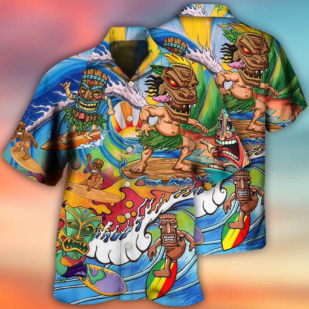 Tiki Surfing Style With Pretty Painting - Hawaiian Shirt 