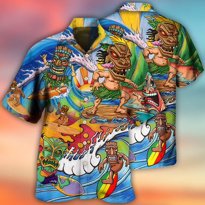 Tiki Surfing Style With Pretty Painting - Hawaiian Shirt 