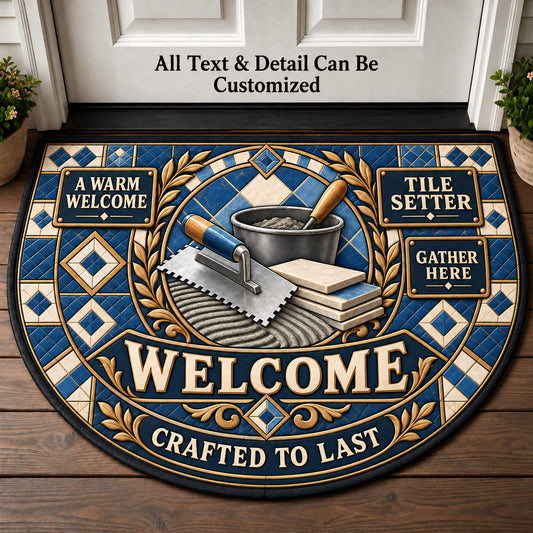 Tile Setter Personalized Half Round Mat | 5To9Vibe